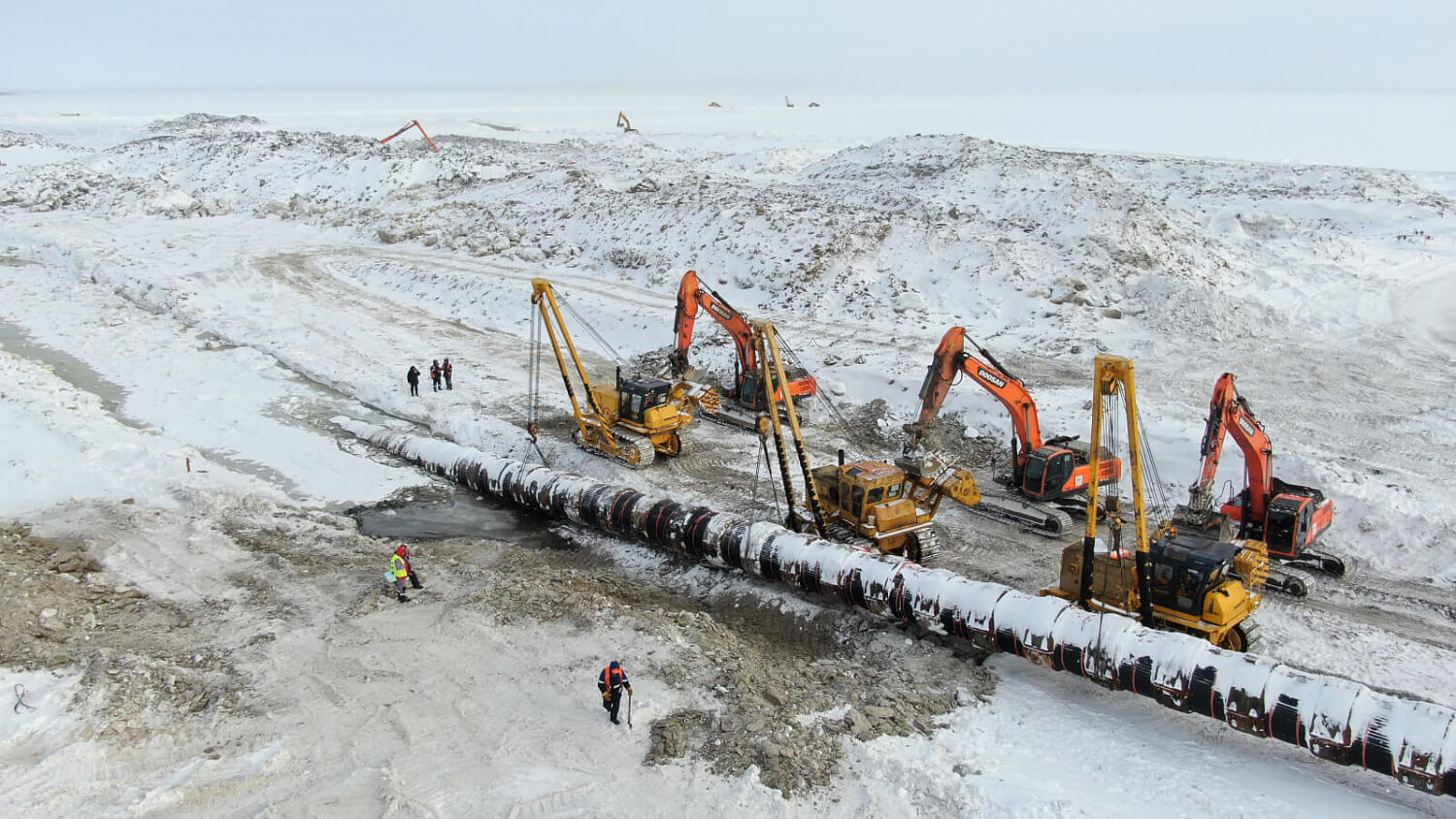 Устройство подводных переходов газопровода через речные преграды